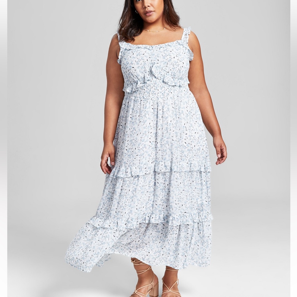 White Sleeveless Maxi Sundress with Square Neck